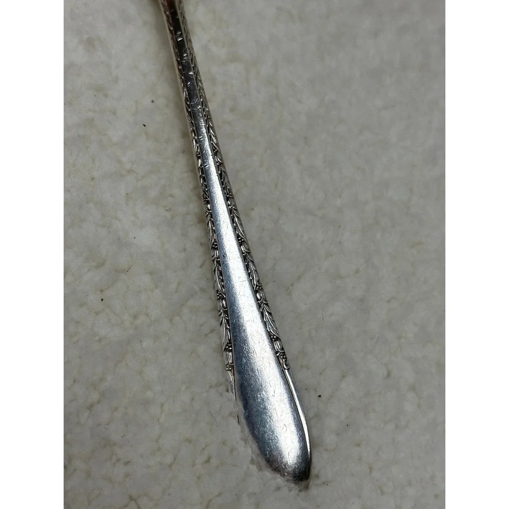 Gorham Silverplated Serving Spoon Silver Invitation Pattern 1940 Vintage 8.5